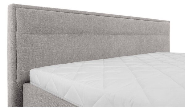 OBLAZINJENA POSTELJA 140 cm x 200 cm , les, kovina, umetna masa, tekstil svetlo siva