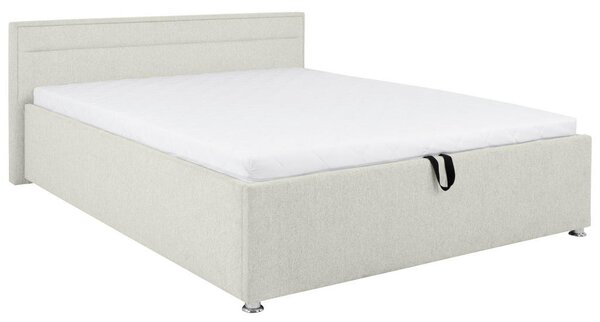 OBLAZINJENA POSTELJA 160 cm x 200 cm , les, kovina, umetna masa, tekstil krem barve