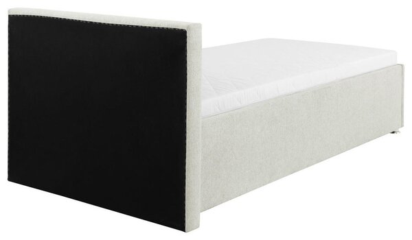 OBLAZINJENA POSTELJA 90 cm x 200 cm , les, kovina, umetna masa, tekstil krem barve