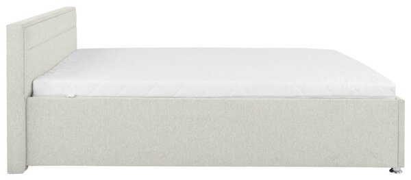 OBLAZINJENA POSTELJA 160 cm x 200 cm , les, kovina, umetna masa, tekstil krem barve