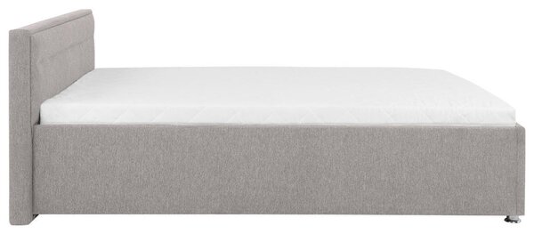 OBLAZINJENA POSTELJA 140 cm x 200 cm , les, kovina, umetna masa, tekstil svetlo siva
