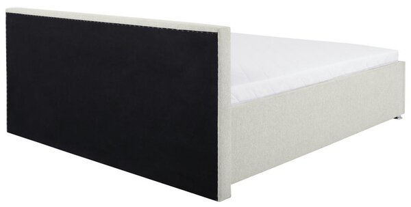 OBLAZINJENA POSTELJA 160 cm x 200 cm , les, kovina, umetna masa, tekstil krem barve