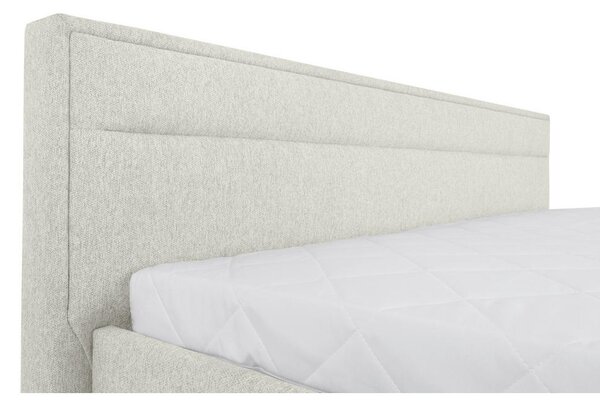 OBLAZINJENA POSTELJA 160 cm x 200 cm , les, kovina, umetna masa, tekstil krem barve