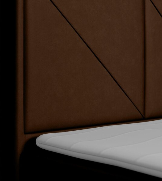 BOXSPRING POSTELJA 120 cm x 200 cm , les, kovina, umetna masa, tekstil rjava