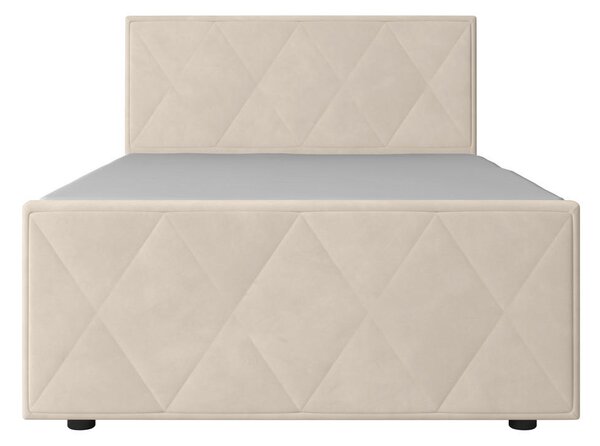 BOXSPRING POSTELJA 140 cm x 200 cm , les, kovina, umetna masa, tekstil bela