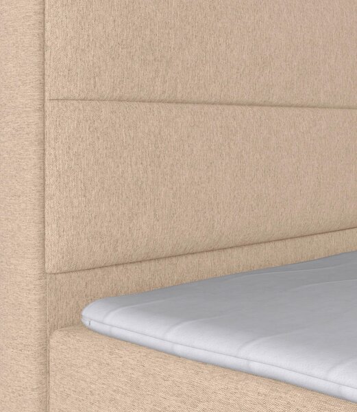 BOXSPRING POSTELJA 120 cm x 200 cm , les, kovina, umetna masa, tekstil naravne barve