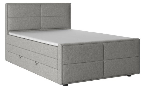 BOXSPRING POSTELJA 120 cm x 200 cm , les, kovina, umetna masa, tekstil srebrne barve