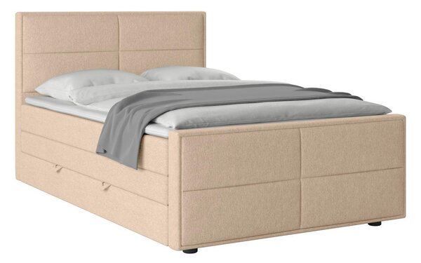 BOXSPRING POSTELJA 120 cm x 200 cm , les, kovina, umetna masa, tekstil naravne barve