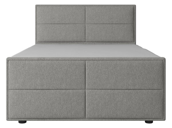 BOXSPRING POSTELJA 120 cm x 200 cm , les, kovina, umetna masa, tekstil srebrne barve