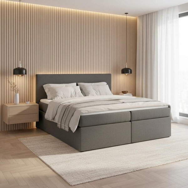 Bessagi Home Postelja Z Vzmetnico Lucy, Siva, 180x200