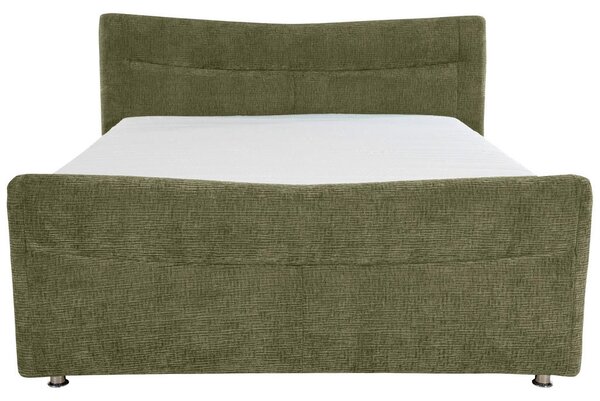 BOXSPRING POSTELJA 140 cm x 200 cm , tekstil olivno zelena