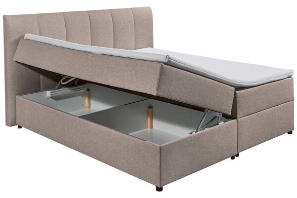 BOXSPRING POSTELJA 180 cm x 200 cm , tekstil umazano rjava