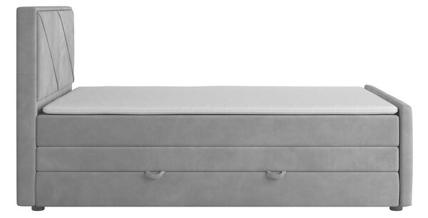 BOXSPRING POSTELJA 120 cm x 200 cm , les, kovina, umetna masa, tekstil svetlo siva