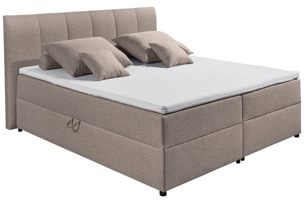 BOXSPRING POSTELJA 180 cm x 200 cm , tekstil umazano rjava