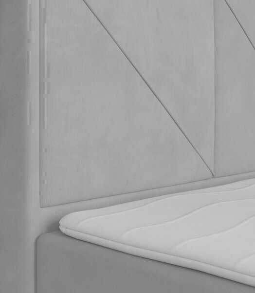 BOXSPRING POSTELJA 120 cm x 200 cm , les, kovina, umetna masa, tekstil svetlo siva