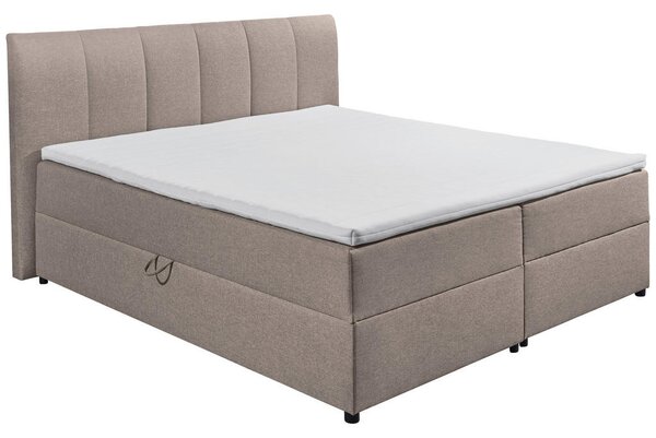 BOXSPRING POSTELJA 180 cm x 200 cm , tekstil umazano rjava