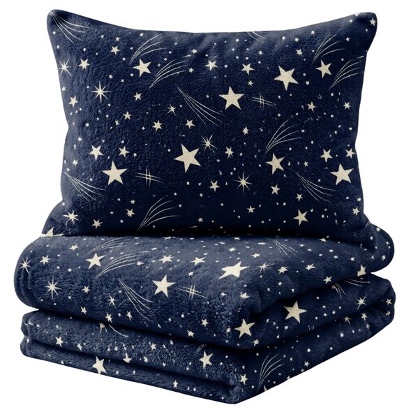 Posteljnina mikropliš STARLIGHT temno modra Dimenzije posteljnine: 70 x 90 cm | 140 x 220 cm