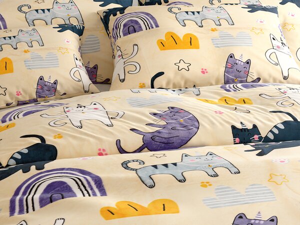 Posteljnina mikropliš PURRSLEEP bež Dimenzije posteljnine: 70 x 90 cm | 140 x 220 cm
