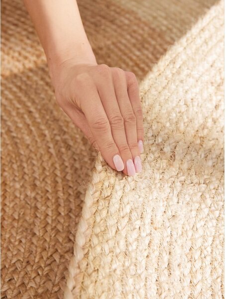 Slonokoščena obojestranska ročno tkana okrogla preproga iz jute ø 120 cm Jutta Ivory – Hanse Home