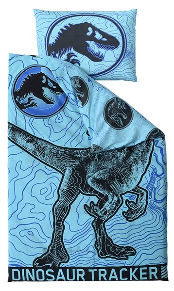 Bombažna svetleča posteljnina JURASSIC WORLD, modra Dimenzije posteljnine: 70 x 90 cm | 140 x 200 cm