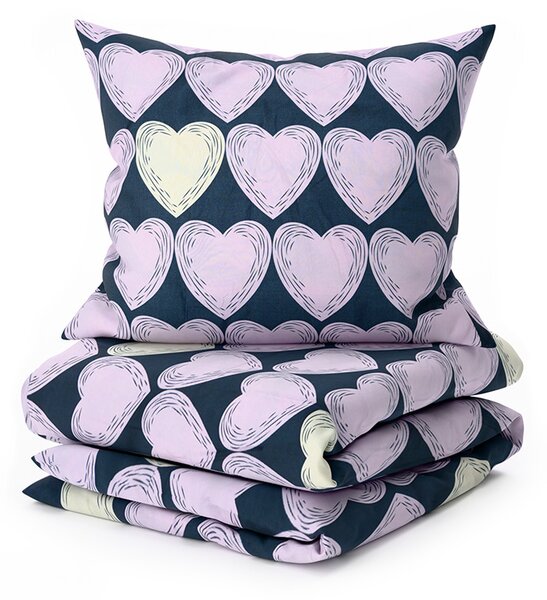 Posteljnina iz mikrovlaken VIOLET HEARTS svetlo vijolična Dimenzije posteljnine: 2 kom 70 x 80 cm | 160 x 200 cm