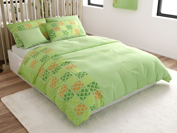 Posteljnina iz mikrosatena VELLARI, zelena Dimenzije posteljnine: 70 x 90 cm | 140 x 200 cm