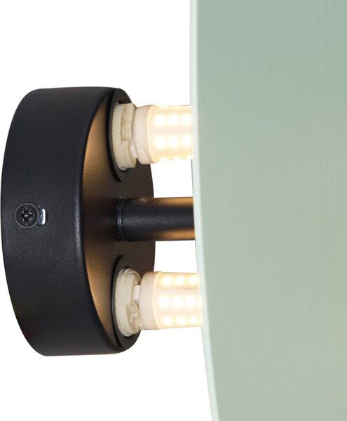 Dizajnerska stenska svetilka zelena organska 20 cm 2-luči - Pulley