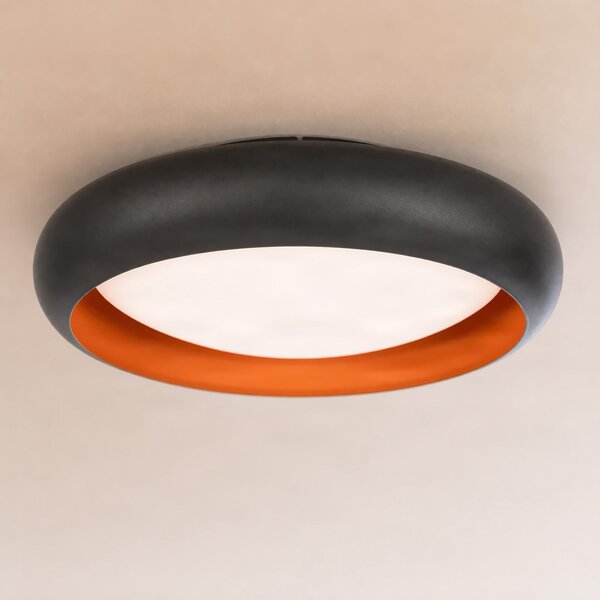 Lindby LED stropna svetilka Serava, črna, Ø 60 cm, z možnostjo regulacije, zatemnjen, Črna, Dnevna soba / jedilnica, Plastika, Sodobni