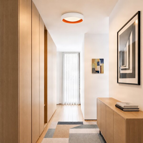 Lindby LED stropna svetilka Serava, bela, Ø 60 cm, z možnostjo regulacije, zatemnjen, Bela, Dnevna soba / jedilnica, Plastika, Sodobni