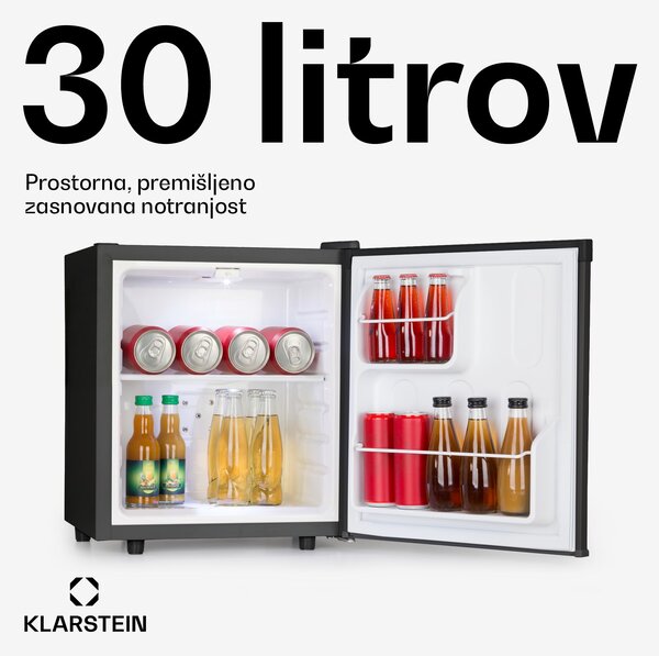 Klarstein Silent Cool, hladilnik, 30 l, Arctic-Fox Cooling, G, črna
