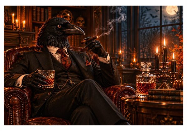 Slika krokarjev gentleman s cigaro