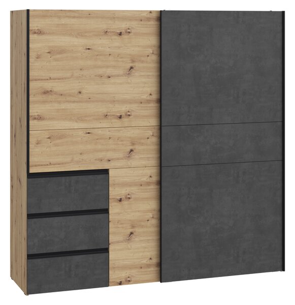 KONDELA Omara, hrast artisan/temno sivi beton, VIOLO