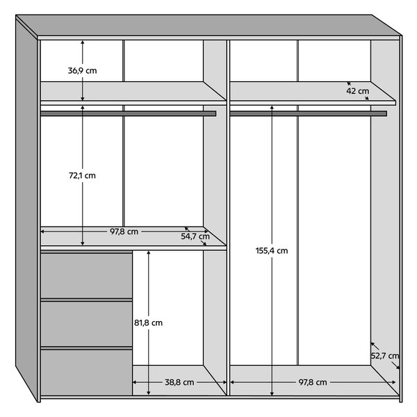 KONDELA Omara, hrast artisan/temno sivi beton, VIOLO