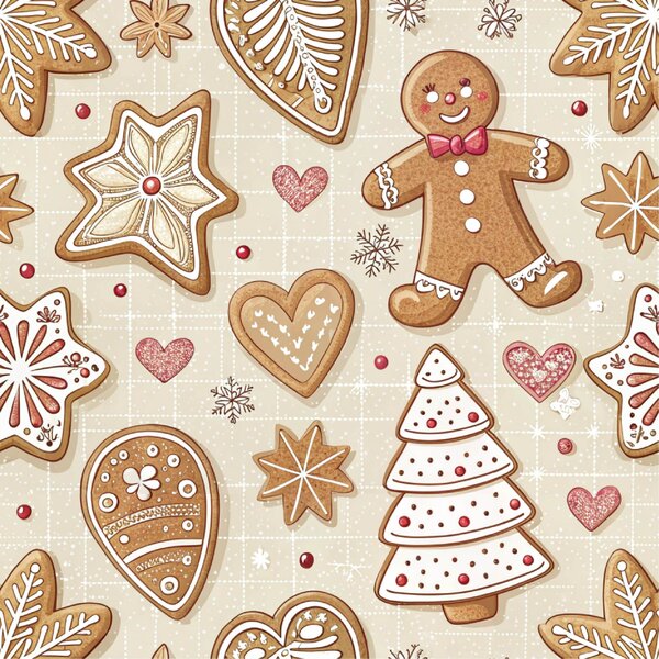 Bombažna posteljnina GINGERBREAD JOY bež Dimenzije posteljnine: 70 x 90 cm | 140 x 200 cm
