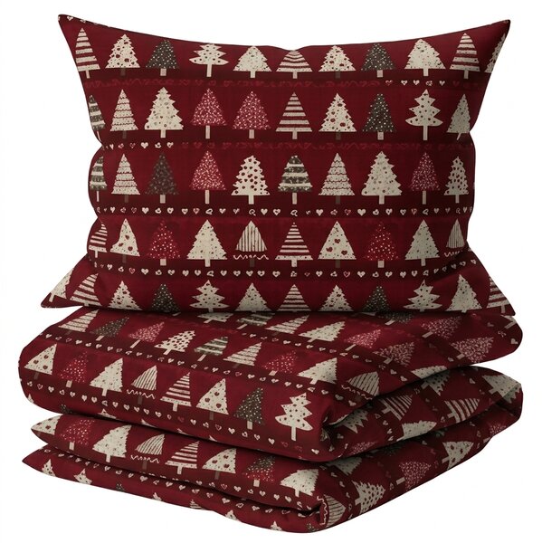 Bombažna posteljnina BURGUNDY TREES vinsko rdeča Dimenzije posteljnine: 70 x 90 cm | 140 x 200 cm