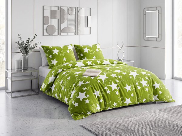 Posteljnina mikropliš STAR zelena Dimenzije posteljnine: 70 x 90 cm | 140 x 200 cm
