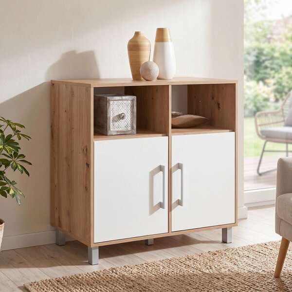 Modern Living Komoda Box, Bela, Barva Hrasta