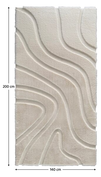 KONDELA Preproga, krem/3D vzorec, 140x200, PUFIN TYP 2