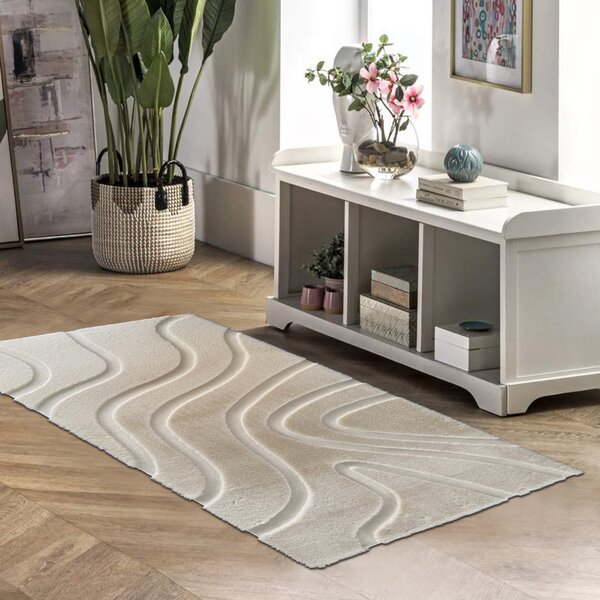 KONDELA Preproga, krem/3D vzorec, 140x200, PUFIN TYP 2