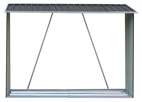 KONDELA Lopa za drva, antracit/bela, 217x82x154 cm, DARYL TYP 2
