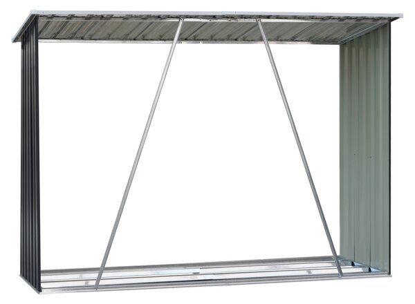 KONDELA Lopa za drva, antracit/bela, 217x82x154 cm, DARYL TYP 2