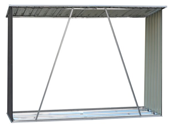KONDELA Lopa za drva, antracit/bela, 217x82x154 cm, DARYL TYP 2