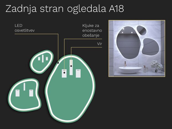 Organsko kopalniško ogledalo LED z osvetlitvijo A18 S