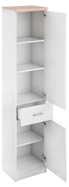 KONDELA Omara 2D1S, bela/hrast sonoma, univerzalna, TOPTY TIP 05