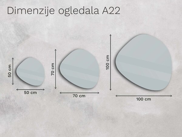 Organsko ogledalo LED z osvetlitvijo A22