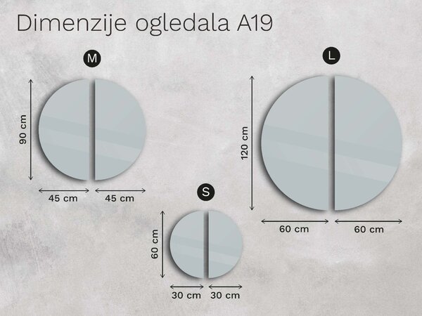 Netipično ogledalo z LED osvetlitvijo A19 S