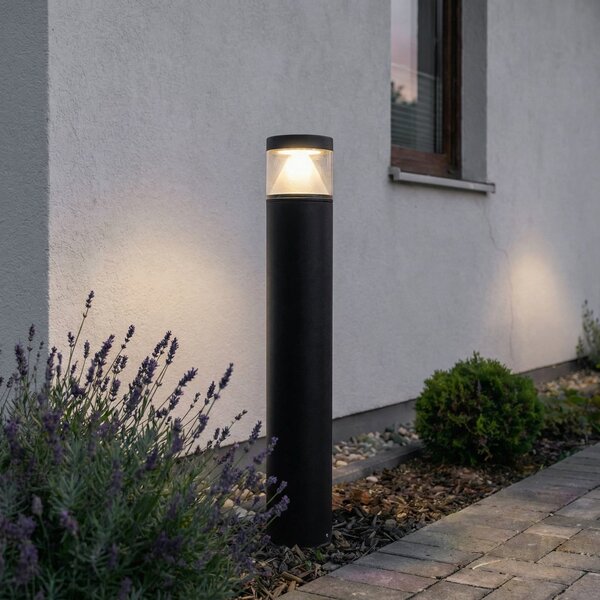 Lucande LED svetilka Darja, antracitna, kovinska, 100 cm, IP54, Siva, Kovina, Sodobni