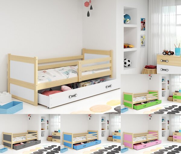 POSTELJA RICO 90x200 s predalom in GRATIS ležiščem - BOR (VEČ BARV)