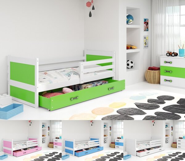 POSTELJA RICO 90x200 s predalom in GRATIS ležiščem - BELA (VEČ BARV)