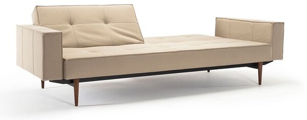 Kavč SPLITBACK SOFA BED z rokonasloni in temno stileto lesenimi nogicami-Svetlo modra